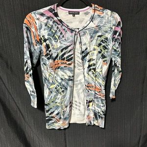 Leo & Ugo / Light weight button up multi color sweater ‎ top / Size 0 / S-25